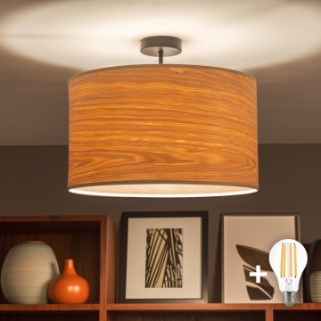 Brilagi - Lustră LED aplicată CERIA 1xE27/60W/230V, diametru 45 cm, negru/bej
