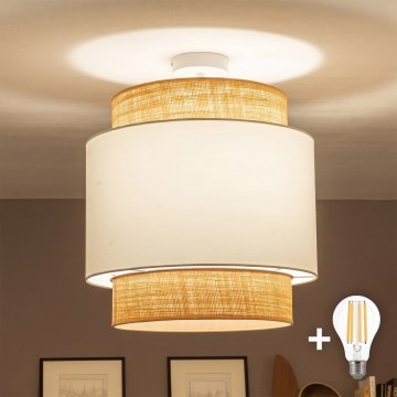 Brilagi - Lustră LED aplicată CERIA 1xE27/60W/230V Ø 40 cm bej/albă