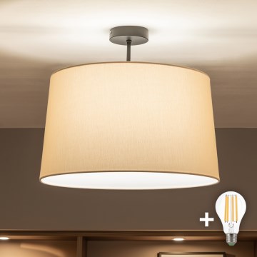 Brilagi - Lustra LED aplicată CERIA 1xE27/60W/230V Ø 45 cm negru/bej