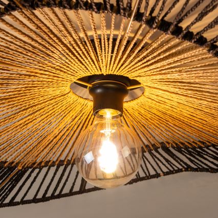 Brilagi - Lustră LED aplicată CERIA BOHO, 1x E27/40W/230V, Ø 80 cm, negru/maro