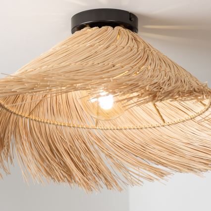 Brilagi - Lustră LED aplicată CERIA BOHO, 1x E27 (max. 40W), 230V, Ø 70 cm, ratan