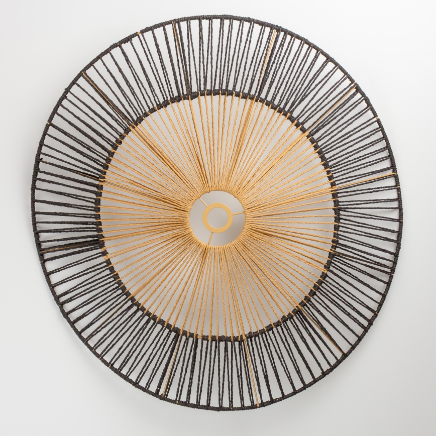 Brilagi - Lustră LED aplicată CERIA BOHO 1xE27/40W/230V Ø 80 cm negru/maro/stejar