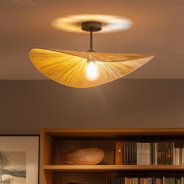 Brilagi - Lustră LED aplicată CERIA BOHO 1xE27/60W/230V Ø 60 cm negru/bej