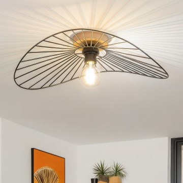 Brilagi - Lustră LED aplicată CERIA WIRE 1xE27/40W/230V 40x56 cm negru/stejar