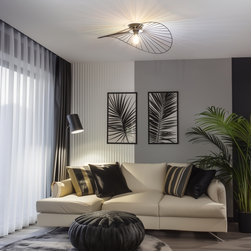 Brilagi - Lustră LED aplicată CERIA WIRE 1xE27/40W/230V 60x80 cm neagră