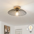 BRILAGI - Lustră LED aplicată CERIA WIRE 1xE27/40W/230V Ø 26 cm negru/stejar