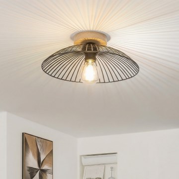 Brilagi - Lustră LED aplicată CERIA WIRE 1xE27/40W/230V Ø 26 cm negru/stejar