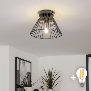 Brilagi - Lustră LED aplicată CERIA WIRE 1xE27/40W/230V, Ø 30 cm, neagră