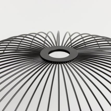 Brilagi - Lustră LED aplicată CERIA WIRE 1xE27/40W/230V Ø 60 cm negru/stejar