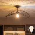 Brilagi - Lustră LED aplicată CERIA WIRE 1xE27/60W/230V 40x56 cm neagră