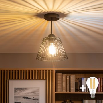 Brilagi - Lustră LED aplicată CERIA WIRE 1xE27/60W/230V Ø 21 cm neagră