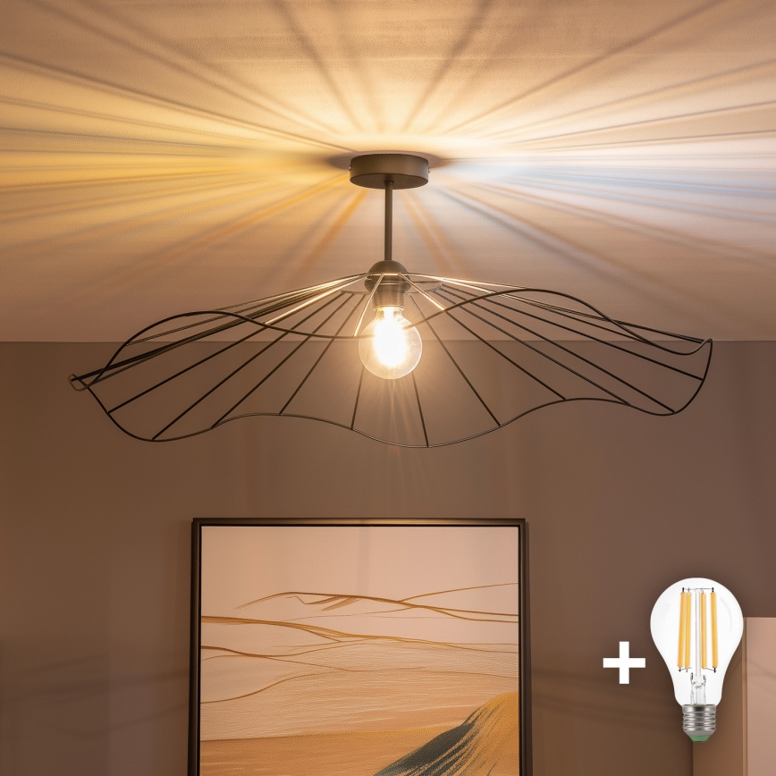 Brilagi - Lustră LED aplicată CERIA WIRE, 1xE27/60W/230V, Ø 80 cm, neagră