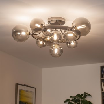 Brilagi - Lustră LED aplicată MILLA 10xG9/3W/230V crom negru/fumuriu