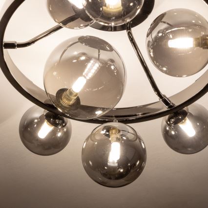 Brilagi - Lustră LED aplicată MILLA 10xG9/3W/230V crom negru/fumuriu