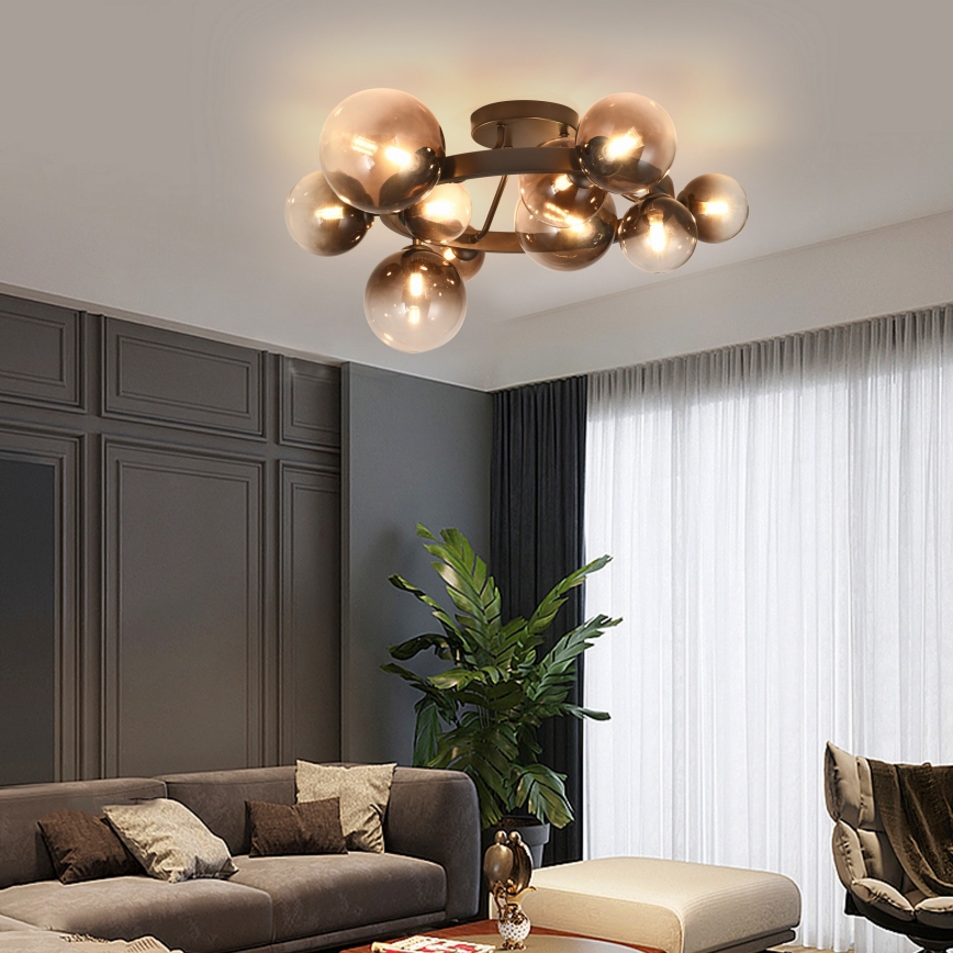 Brilagi - Lustră LED aplicată MILLA 10xG9/3W/230V maro/maro fumuriu