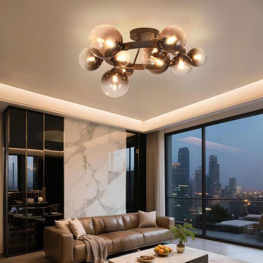 Brilagi - Lustră LED aplicată MILLA 10xG9/3W/230V maro/maro fumuriu
