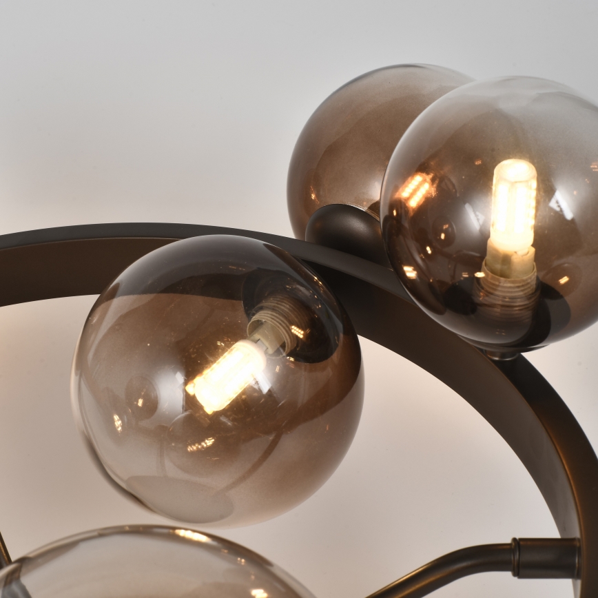 Brilagi - Lustră LED aplicată MILLA 10xG9/3W/230V maro/maro fumuriu