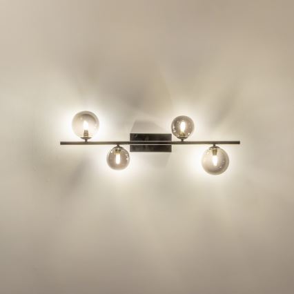 Brilagi - Lustră LED aplicată MILLA 4xG9/3W/230V negru-crom/fumuriu