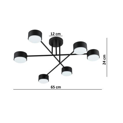 Brilagi - Lustră LED aplicată MONO 6xGX53/30W/230V neagră