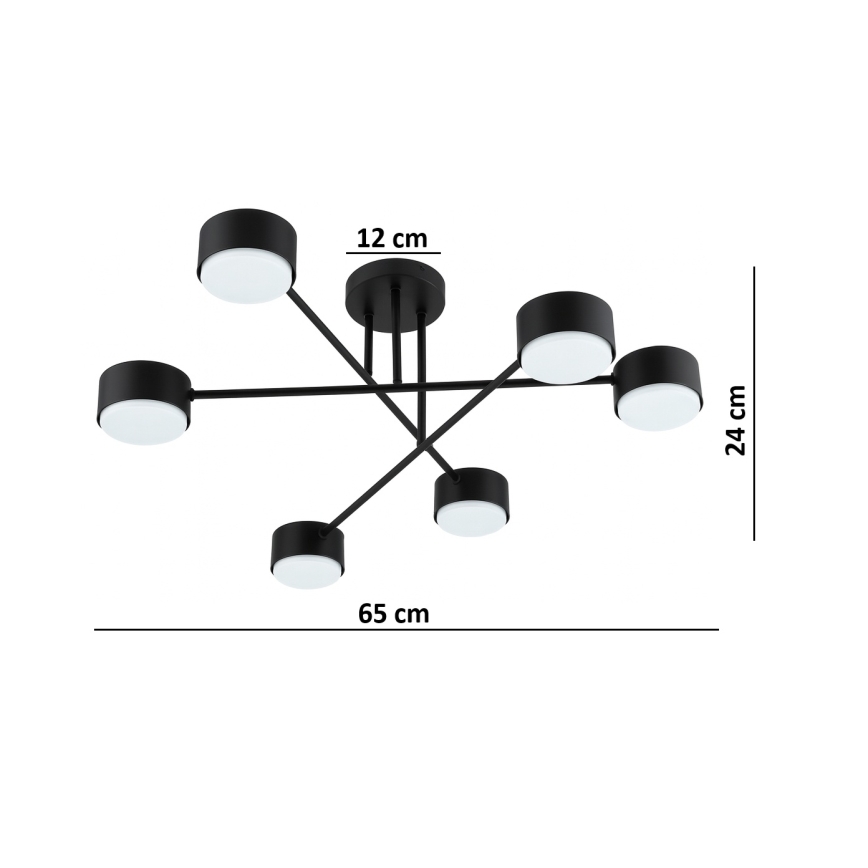 Brilagi - Lustră LED aplicată MONO 6xGX53/30W/230V neagră