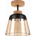 BRILAGI - Lustră LED aplicată RETRO GLASS 1xE27/60W/230V Ø 15,5 cm stejar/bej fumuriu