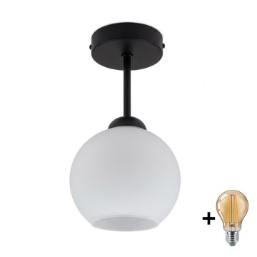 BRILAGI - Lustră LED aplicată RETRO GLASS 1xE27/60W/230V Ø 15 cm negru/alb