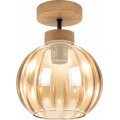 BRILAGI - Lustră LED aplicată RETRO GLASS 1xE27/60W/230V Ø 18 cm stejar/bej fumuriu