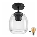 BRILAGI - Lustră LED aplicată RETRO GLASS 1xE27/60W/230V Ø 26 cm negru/gri fumuriu
