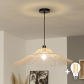 Brilagi - Lustră LED CERIA BOHO pe cablu, 1xE27/40W/230V, Ø 70 cm, bambus