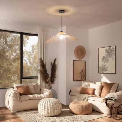 Brilagi - Lustră LED CERIA BOHO pe cablu, 1xE27/40W/230V, Ø 70 cm, bambus