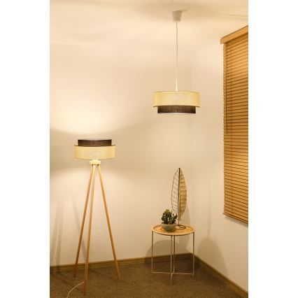 Brilagi - Lustră LED cu cablu BOHO STYLE 1xE27/15W/230V Ø 40 cm crem/maro