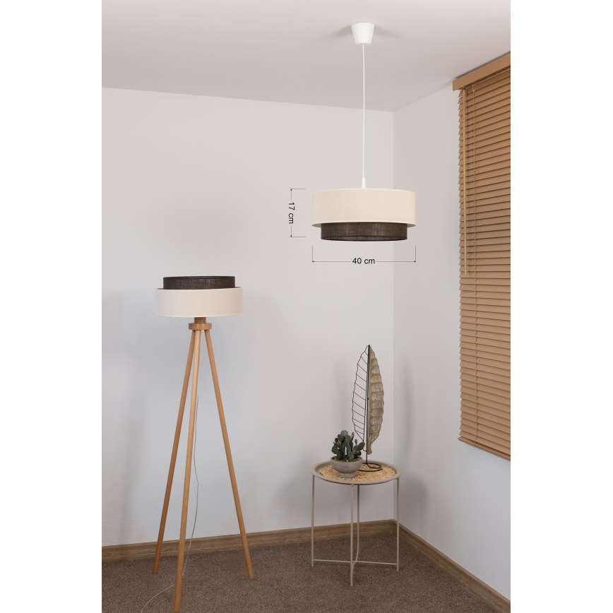 Brilagi - Lustră LED cu cablu BOHO STYLE 1xE27/15W/230V Ø 40 cm crem/maro