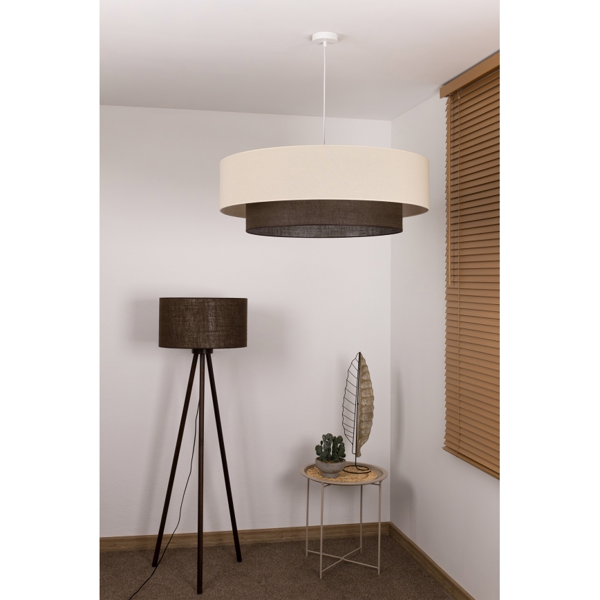 Brilagi - Lustră LED cu cablu BOHO STYLE, 3xE27/15W/230V, Ø 80 cm, crem/maro