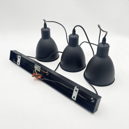 Brilagi - Lustră LED cu cablu RIDDY 3xE27/60W/230V neagră