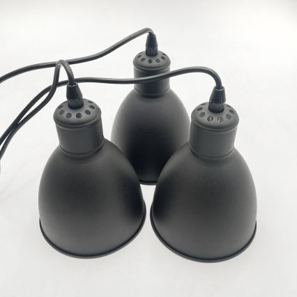 Brilagi - Lustră LED cu cablu RIDDY 3xE27/60W/230V neagră