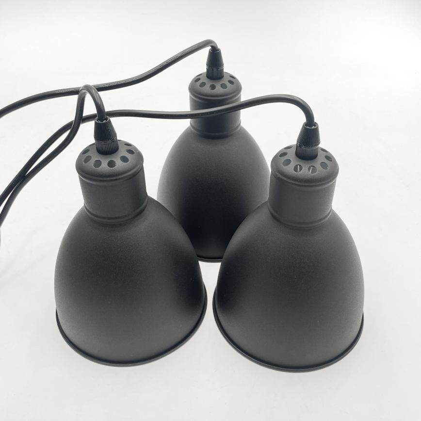 Brilagi - Lustră LED cu cablu RIDDY 3xE27/60W/230V neagră