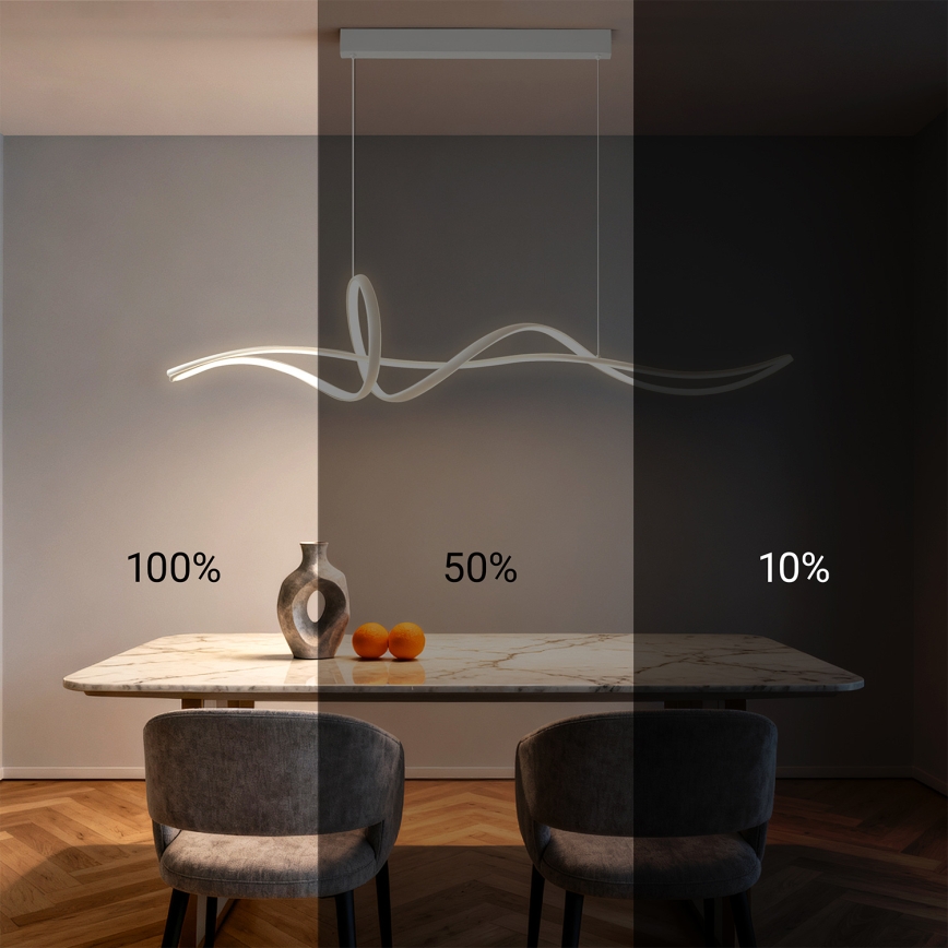 Brilagi - Lustră LED dimabilă pe cablu SIGNATURE LED/55W/230V 3000-6000K 120x23 cm albă + telecomandă