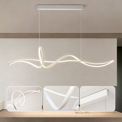 Brilagi - Lustră LED dimabilă pe cablu SIGNATURE LED/55W/230V 3000-6000K 120x23 cm albă + telecomandă