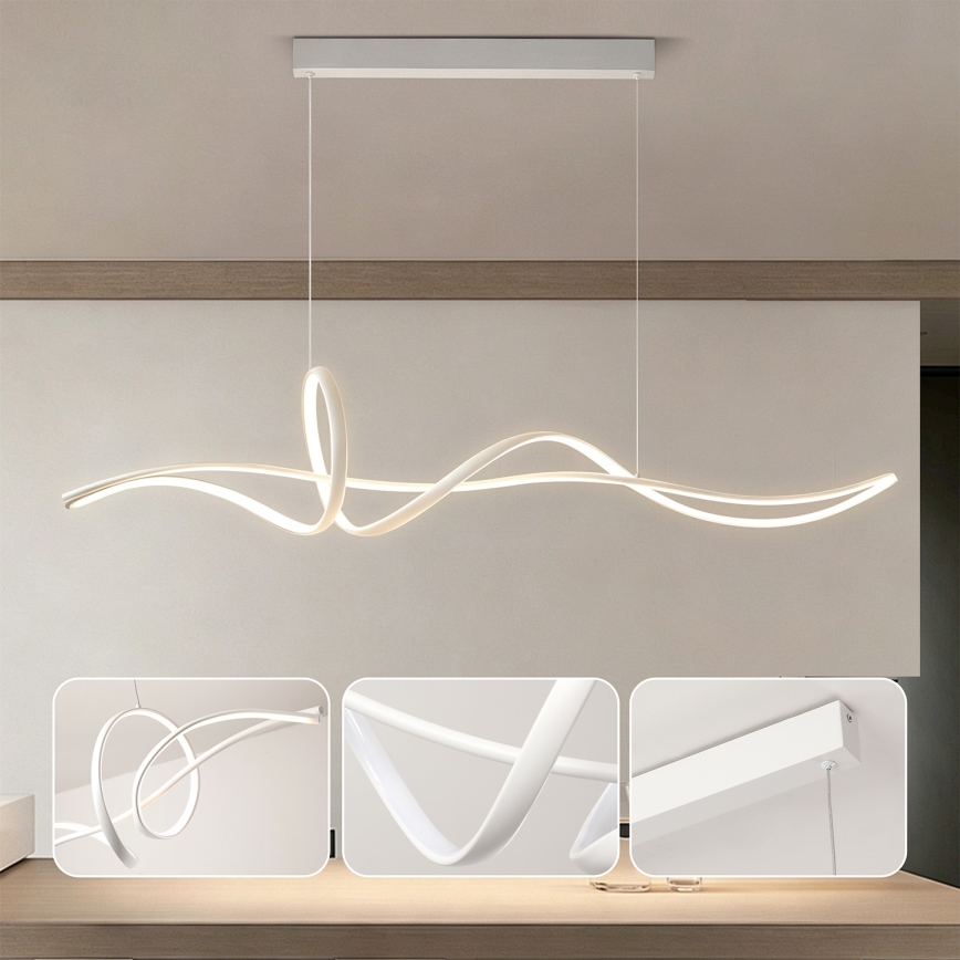 Brilagi - Lustră LED dimabilă pe cablu SIGNATURE LED/55W/230V 3000-6000K 120x23 cm albă + telecomandă