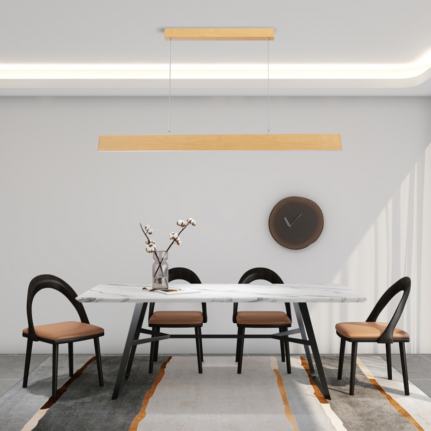 Brilagi - Lustră LED dimabilă pe cablu SLIMLINE LED/40W/230V 3000-6000K decor stejar + telecomandă