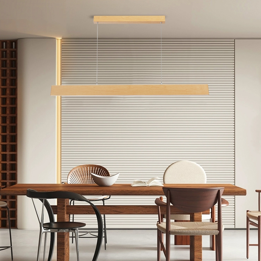 Brilagi - Lustră LED dimabilă pe cablu SLIMLINE LED/40W/230V 3000-6000K decor stejar + telecomandă