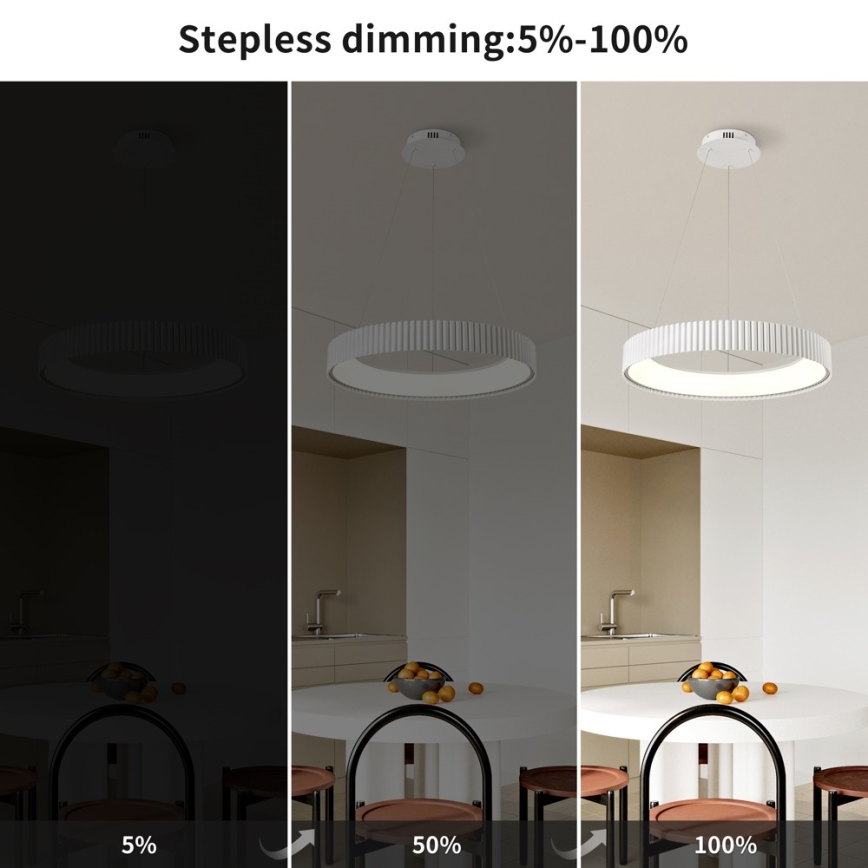 BRILAGI - Lustră dimabilă suspendată pe cablu FALCON MODERN LED/54W/230V 3000-6000K Ø 60 cm albă + telecomandă
