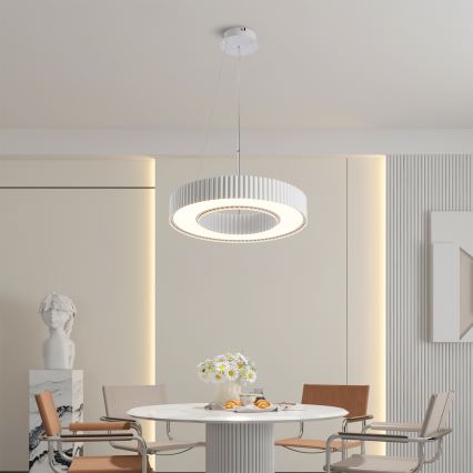 Brilagi - Lampă suspendată LED dimabilă pe cablu LUMIX, 48 W, 230 V, 3000–6000 K, alb, Ø 50 cm + telecomandă