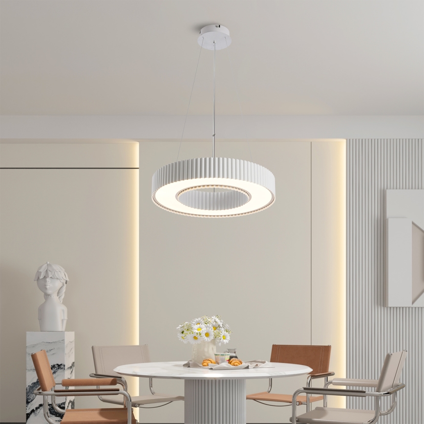 Brilagi - Lampă suspendată LED dimabilă pe cablu LUMIX, 48 W, 230 V, 3000–6000 K, alb, Ø 50 cm + telecomandă