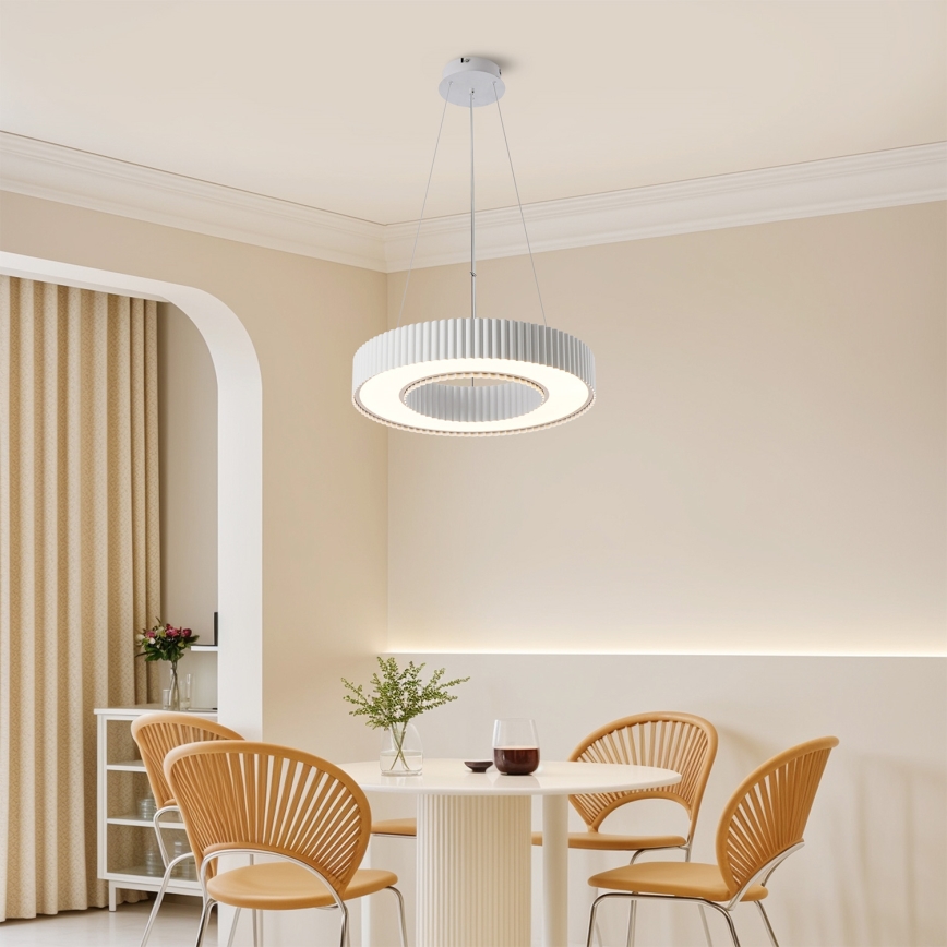 Brilagi - Lampă suspendată LED dimabilă pe cablu LUMIX, 48 W, 230 V, 3000–6000 K, alb, Ø 50 cm + telecomandă