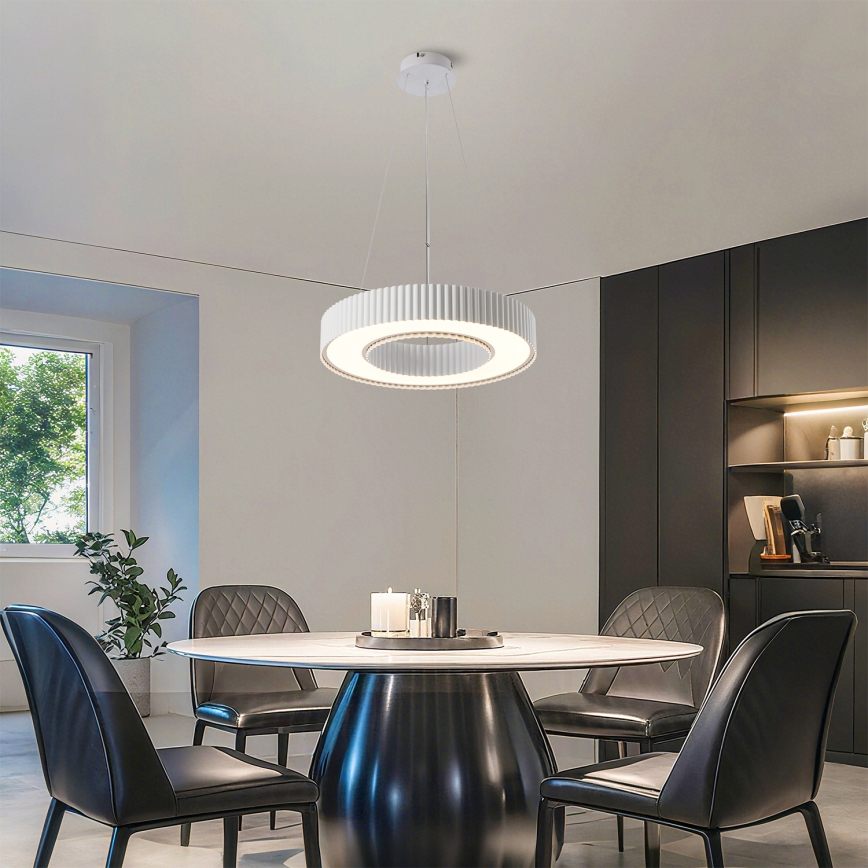 Brilagi - Lampă suspendată LED dimabilă pe cablu LUMIX, 48 W, 230 V, 3000–6000 K, alb, Ø 50 cm + telecomandă