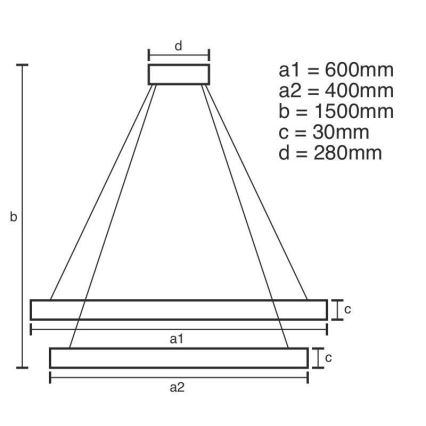 Brilagi - Lustră LED dimabilă pe cablu COSMOWAVE LED/115W/230V 3000-6500K + telecomandă