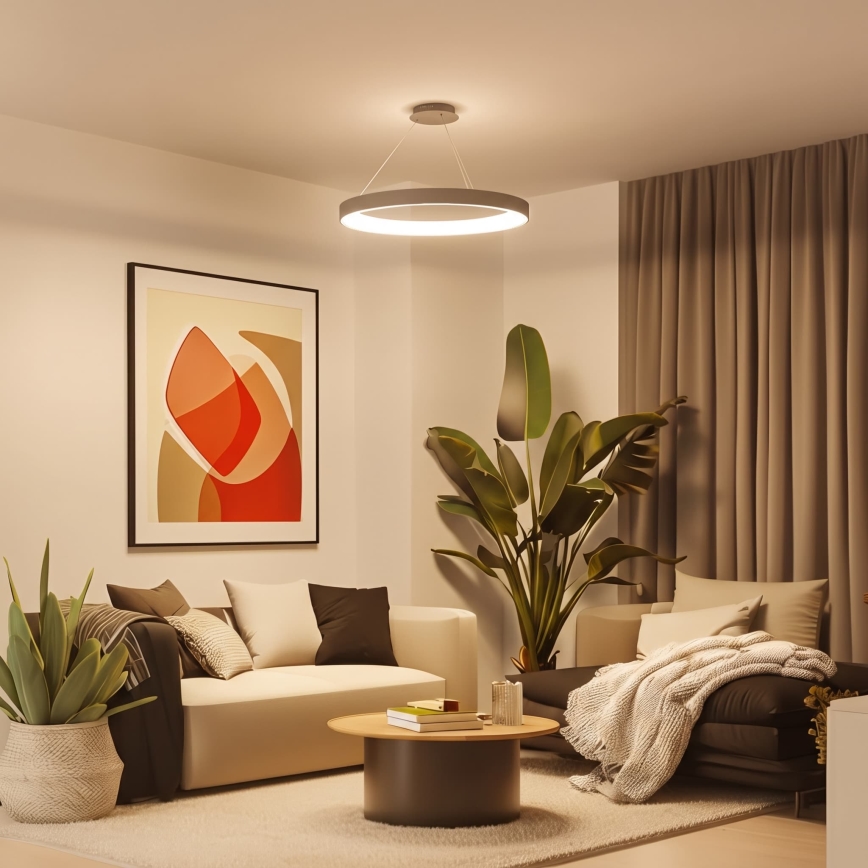 BRILAGI - lustră LED dimabilă pe cablu FALCON II LED/108W/230V 3000-6500K Ø 80 cm bej + telecomandă