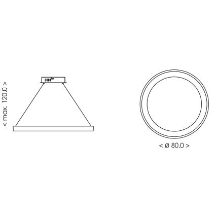 BRILAGI - lustră LED dimabilă pe cablu FALCON II LED/108W/230V 3000-6500K Ø 80 cm bej + telecomandă