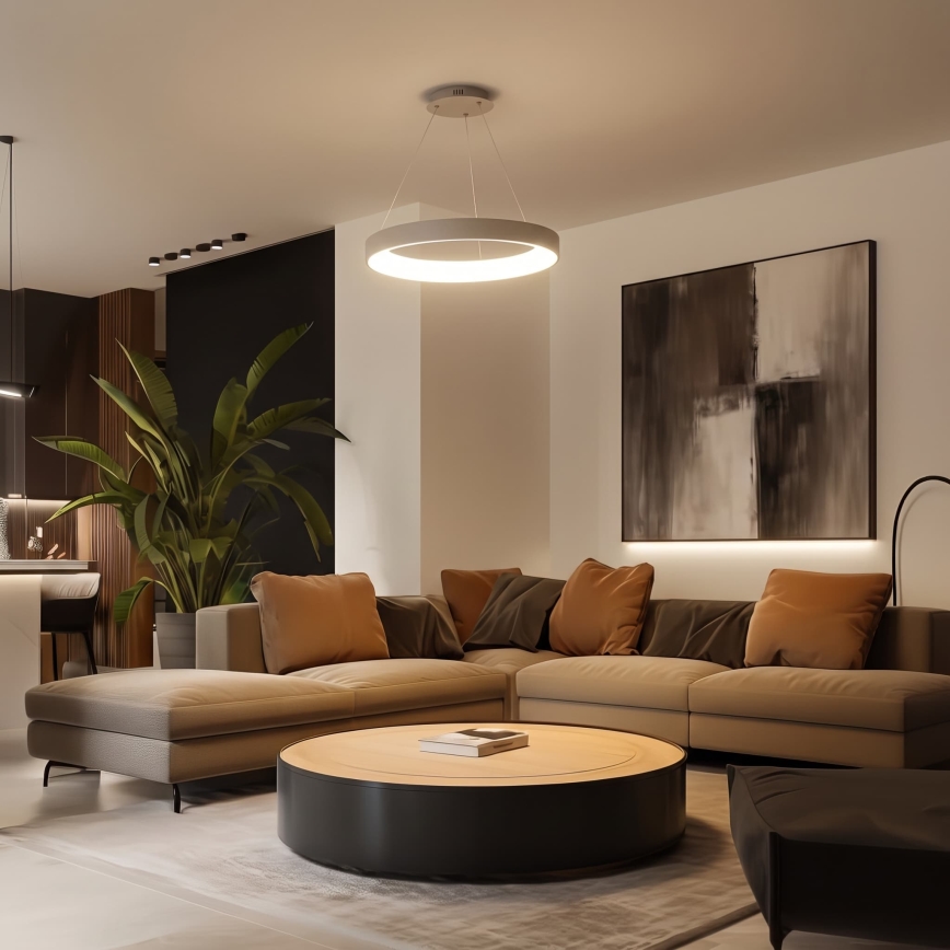 BRILAGI - LED Lustră reglabilă pe cablu FALCON II LED/99W/230V 3000-6500K Ø 60 cm bej + telecomandă